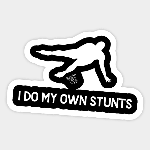 I Do My Own Stunts Speed Skating Funny Speed Skater Sticker by teebest